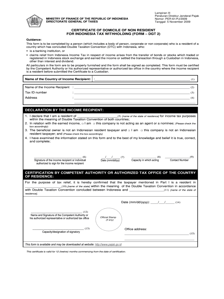 2009 Form ID DGT 2 Fill Online Printable Fillable Blank PdfFiller