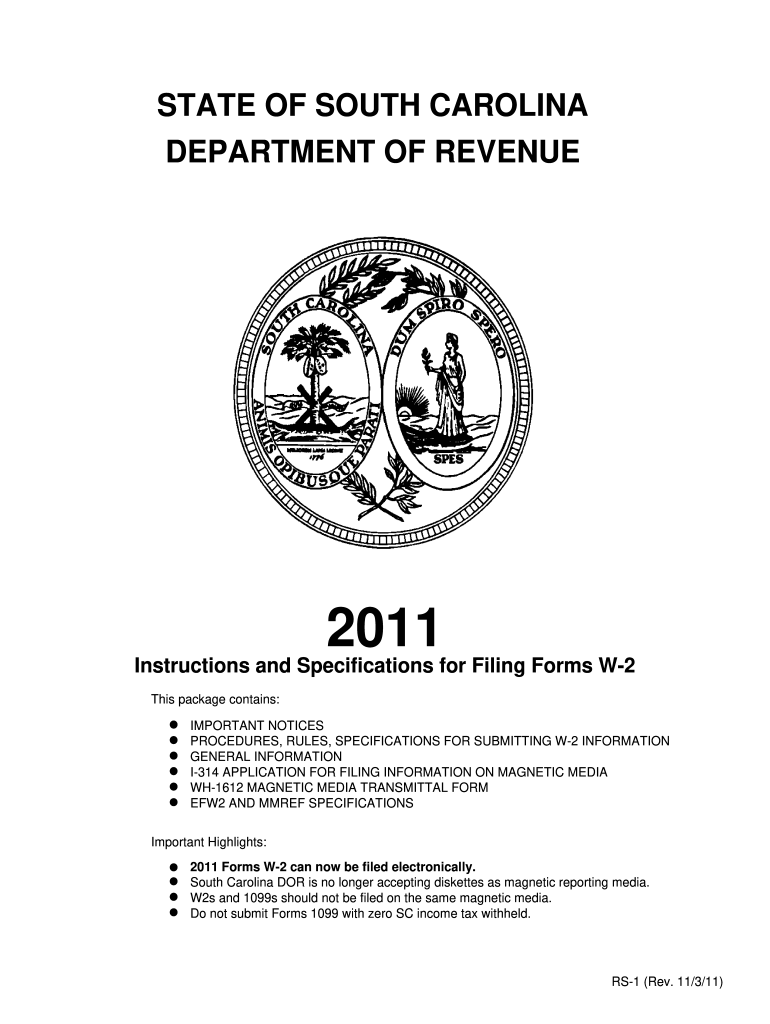 2011 Form SC RS 1 Fill Online Printable Fillable Blank PdfFiller