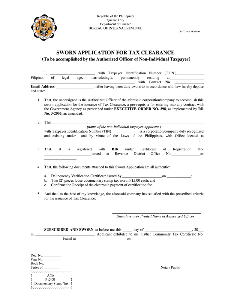 Application For Tax Clearance Certificate How To Obtain Income Tax 