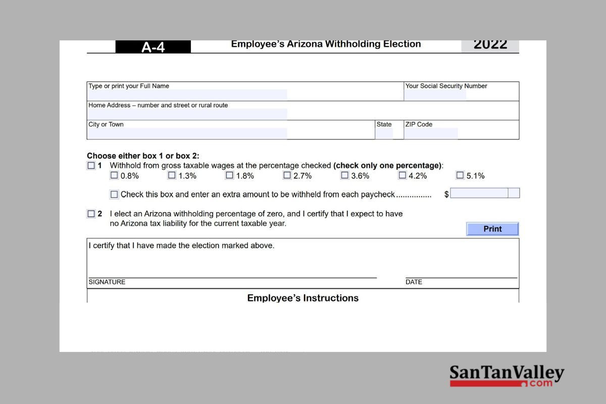 Arizona s Employees Have New Tax Withholding Options San Tan Valley