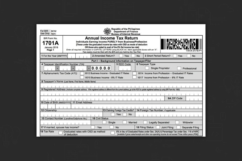 BIR Form 1701A Released