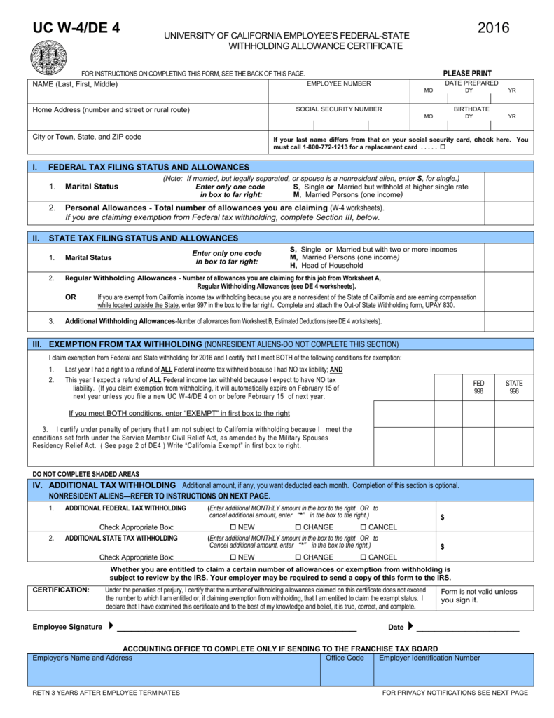 California 2016 Tax Forms