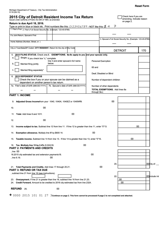 City Of Detroit Tax Withholding Form WithholdingForm