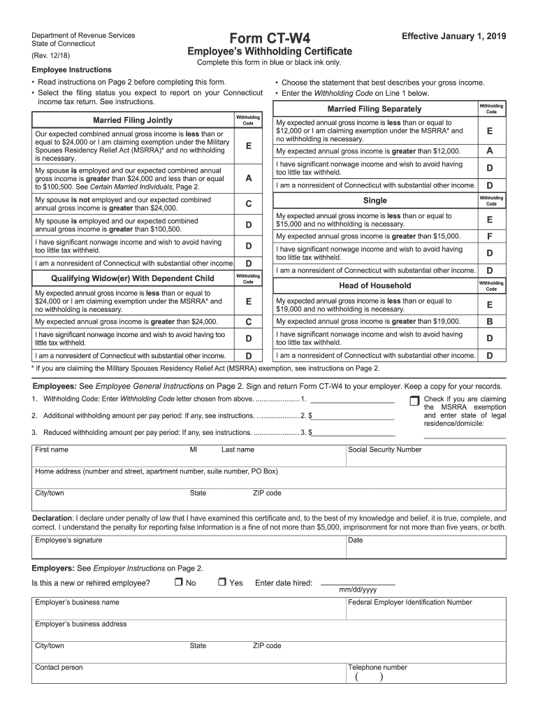 CT DRS CT W4 2018 Fill Out Tax Template Online US Legal Forms