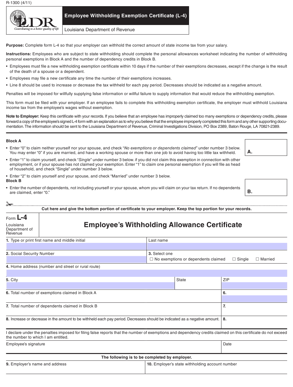 Employee Withholding Form Louisiana 2022 Employeeform