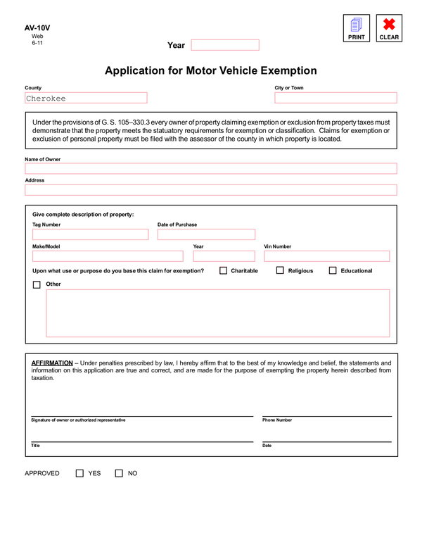 Fill Free Fillable Forms Cherokee County Government