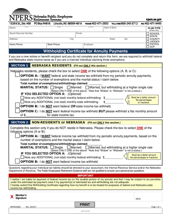 Fill Free Fillable Forms For The State Of Nebraska