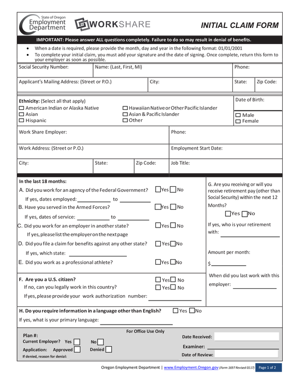 Fill Free Fillable Forms For The State Of Oregon