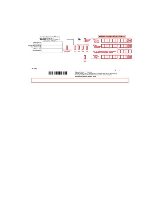 Fillable Form L 3 Annual Reconciliation Printable Pdf Download