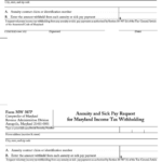 Fillable Form Mw 507p Annuity And Sick Pay Request For Maryland