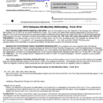 Fillable Form W1a Delaware 8th Monthly Withholding 2013 Printable