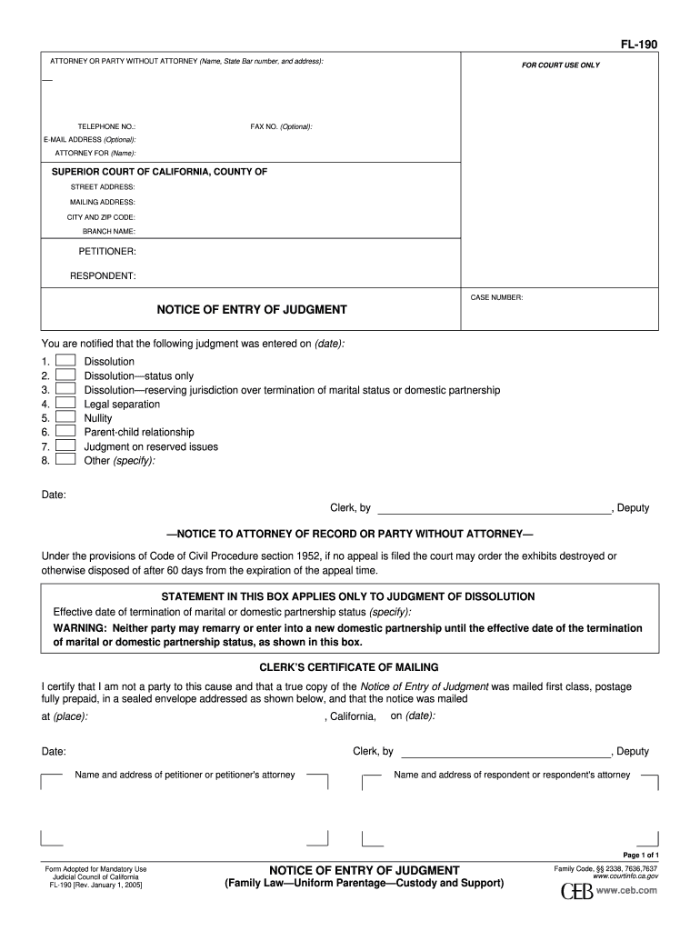 Fl 190 Fill Online Printable Fillable Blank PdfFiller