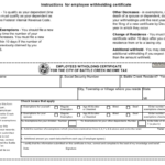 Form BC W 4 Download Printable PDF Employees Withholding Certificate For The City Of