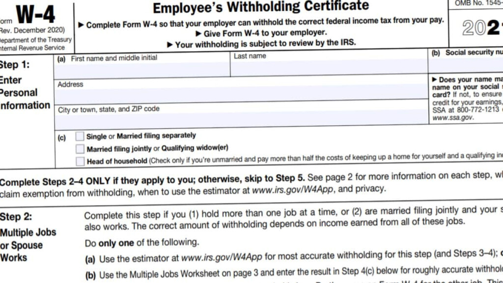 Free Printable 2022 W4 Forms Read This First 2022 W 4 Form