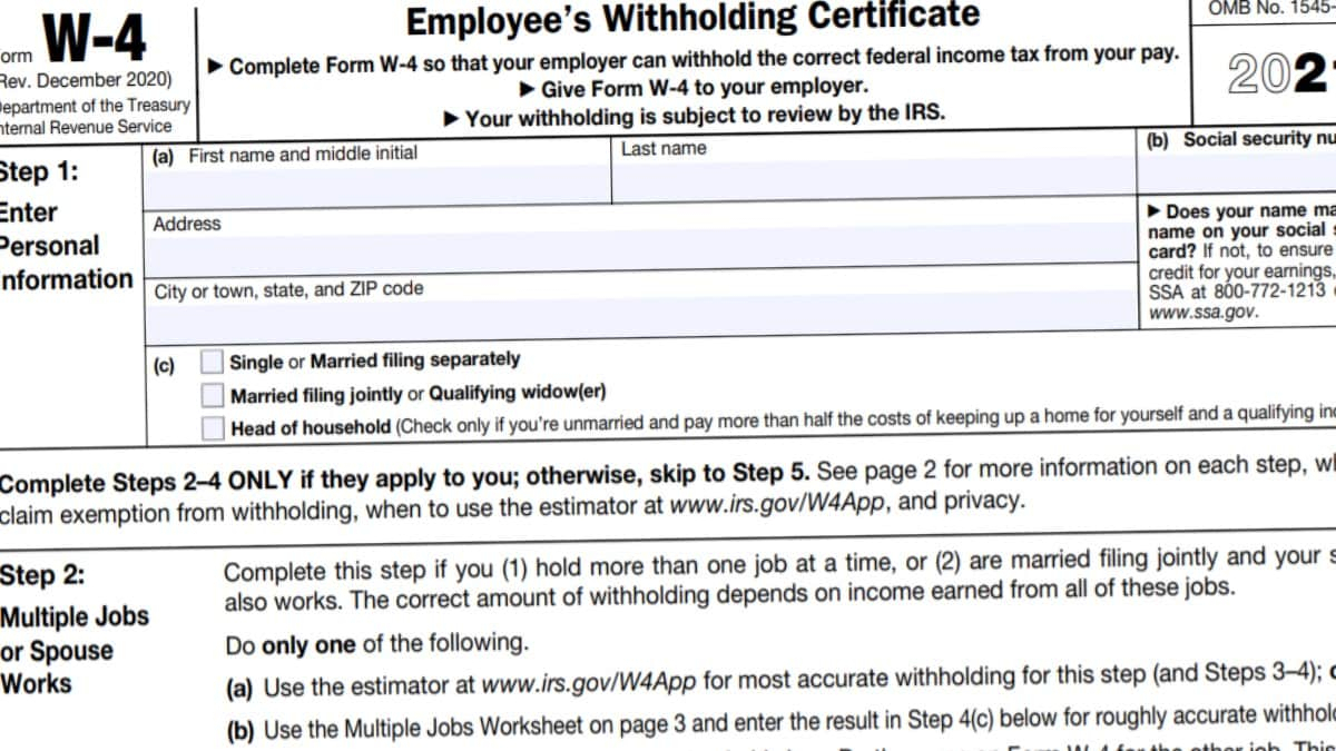 Free Printable 2022 W4 Forms Read This First 2022 W 4 Form