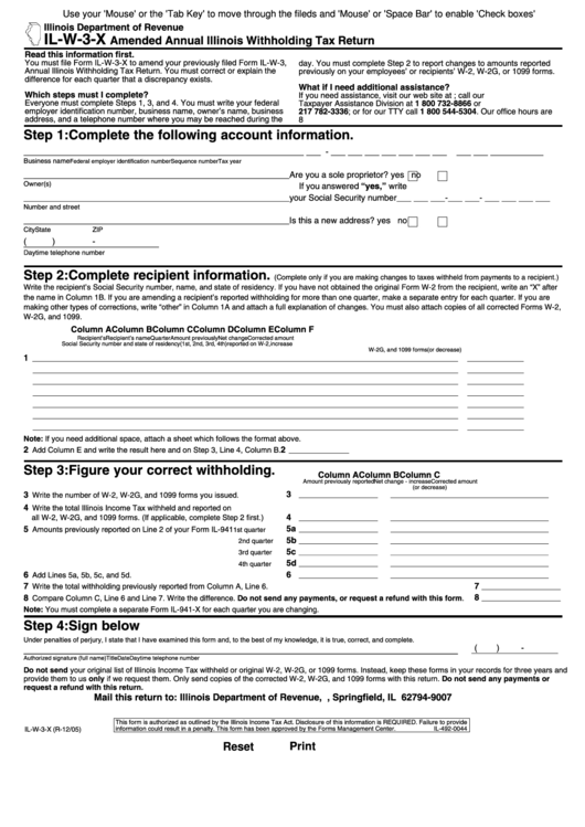 Illinois Employee Tax Withholding Form 2022 Employeeform