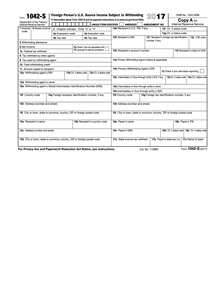 IRS 1042 S 2017 Fill Out Tax Template Online US Legal Forms