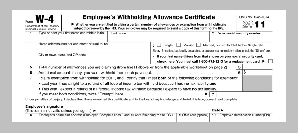 Irs Form W 4V Printable Social Security Tax Withholding Form W 4v