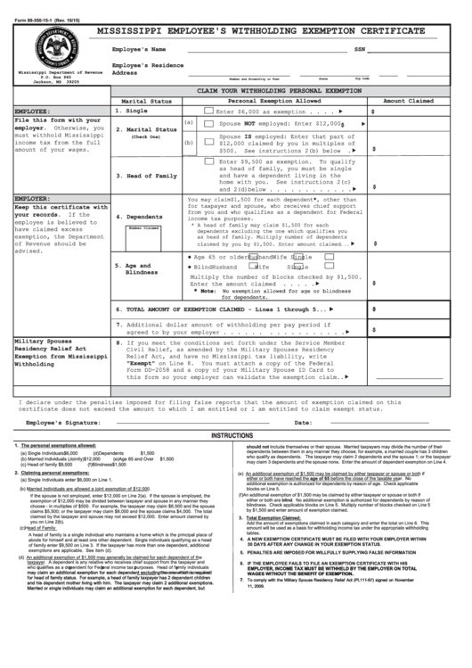 Mississippi Sales Tax Exemption Forms ExemptForm