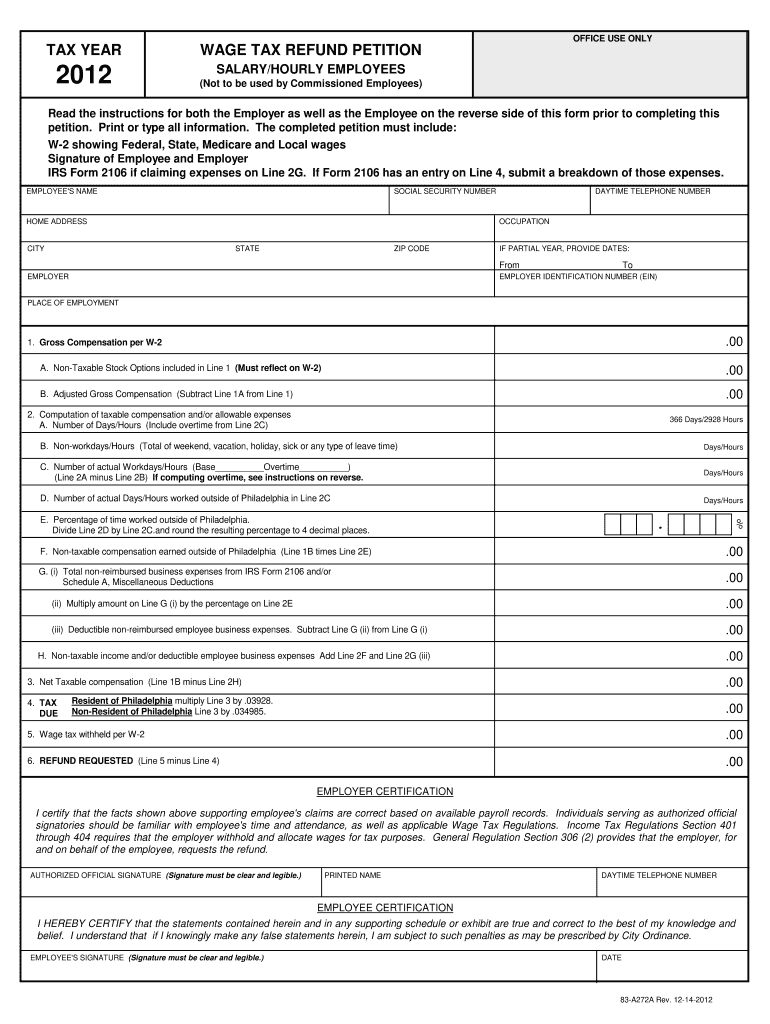 PA DoR 83 A272A 2012 Fill Out Tax Template Online US Legal Forms