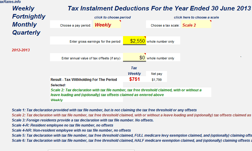 Payg Tax Calculator AtoTaxRates info