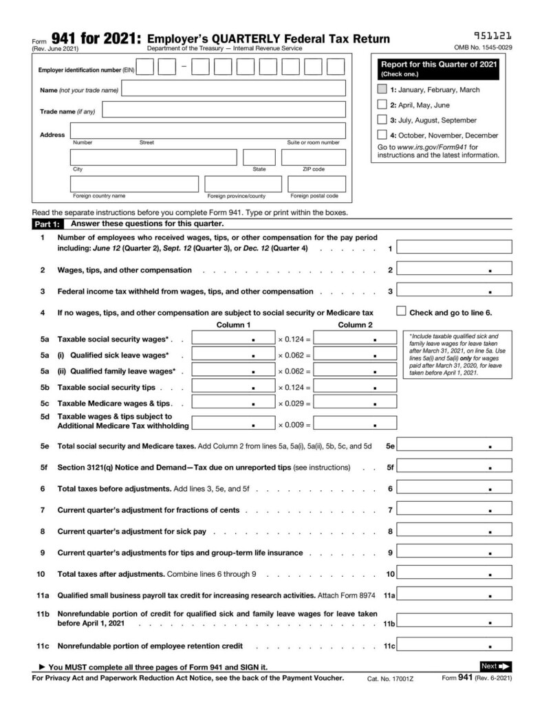  PDF 941 Form 2021 PDF OliPDF