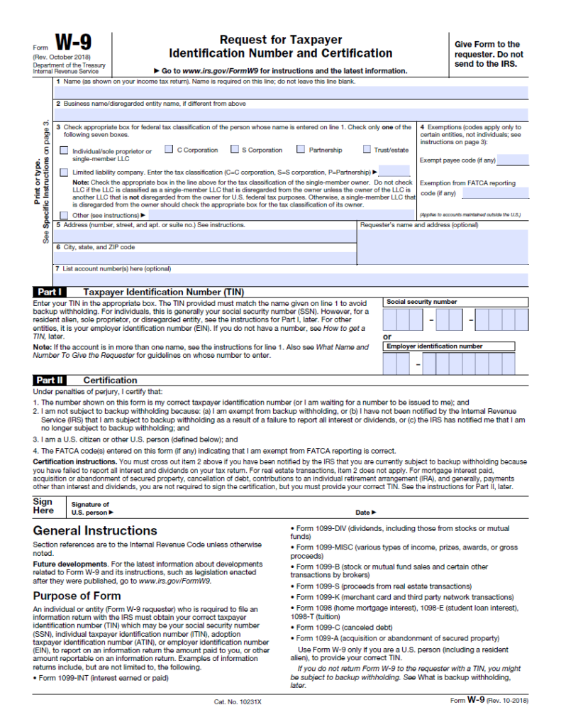 Printable W 9 In Spanish 2022 Printable W9 Form 2022 Updated Version 