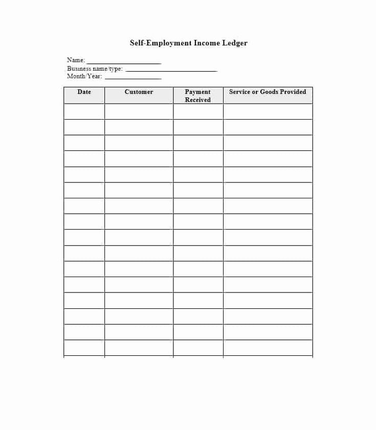 Self Employment Ledger Forms New Self Employment Ledger 40 Free 