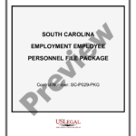 South Carolina Employment Employee Personnel File Package Sc