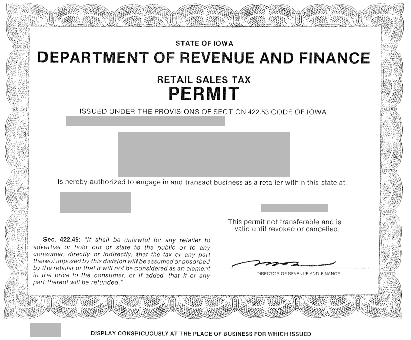 State Sales Tax State Sales Tax Permit