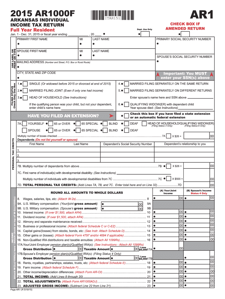 Tax Form Ar Fill Out And Sign Printable PDF Template SignNow