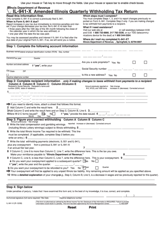 Top 14 Illinois Form Il 941 x Templates Free To Download In PDF Format