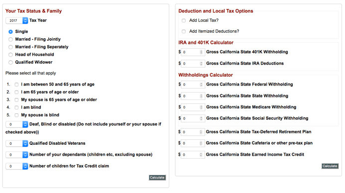 Top 5 Best California Tax Calculators 2017 Ranking California 