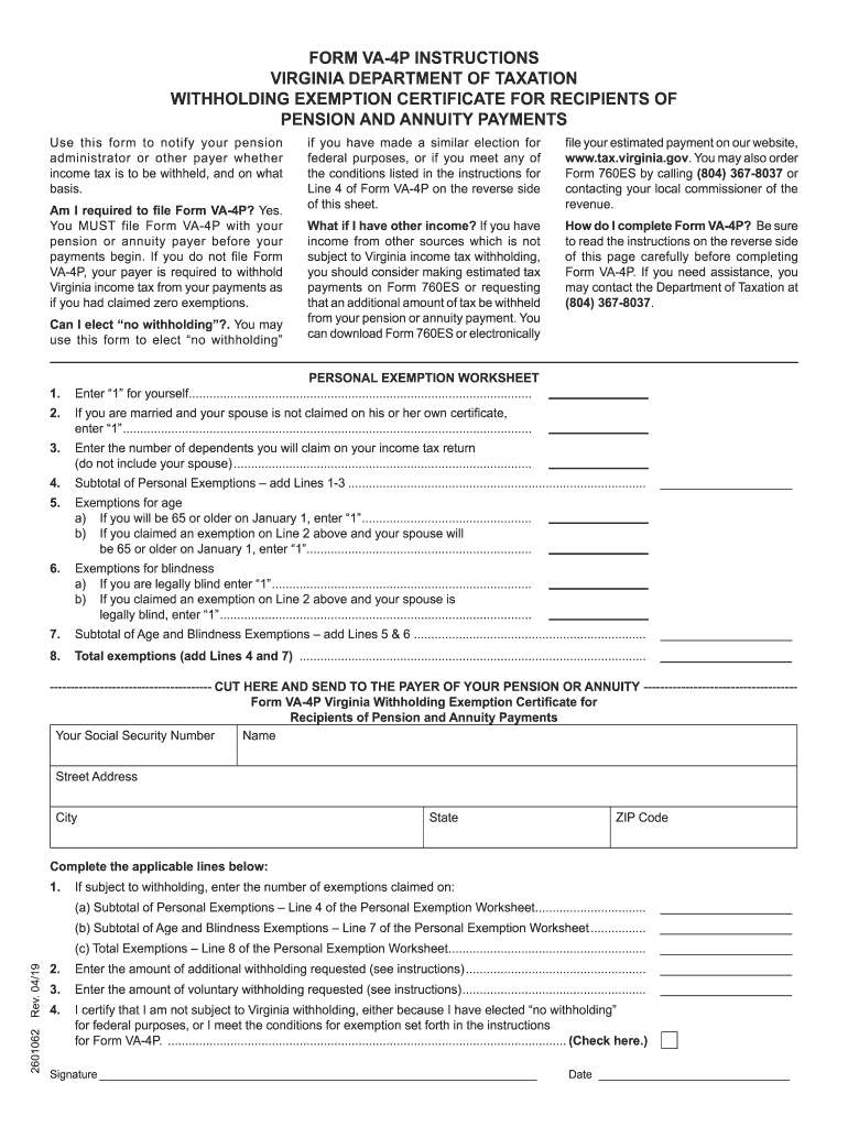 VA DoT VA 4P Instructions 2019 Fill Out Tax Template Online US Legal Forms