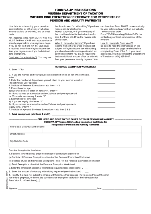 Virginia State Exemption Form ExemptForm