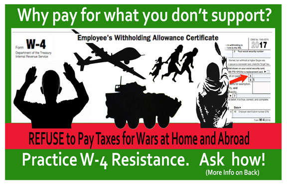 W 4 Resistance National War Tax Resistance Coordinating Committee