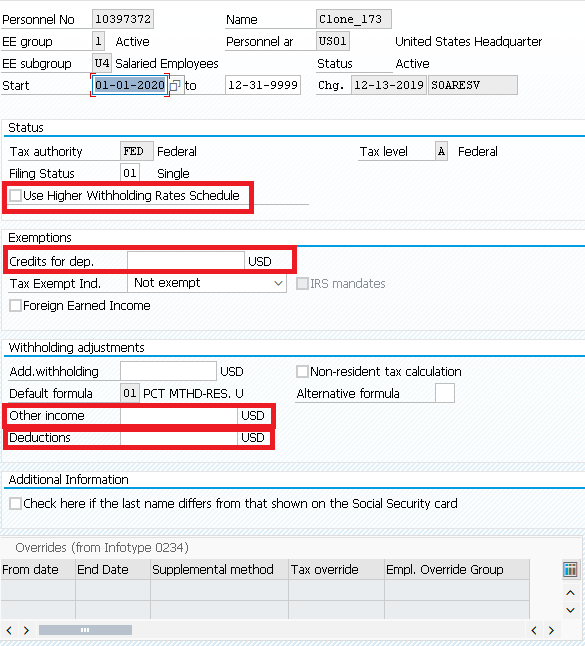 W 4 State Withholding Tax Calculation 2020 Based On The State or 