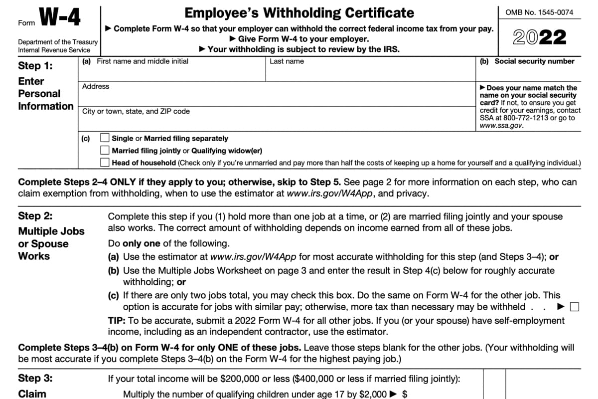 W4 Form 2023 Withholding Adjustment W 4 Forms TaxUni