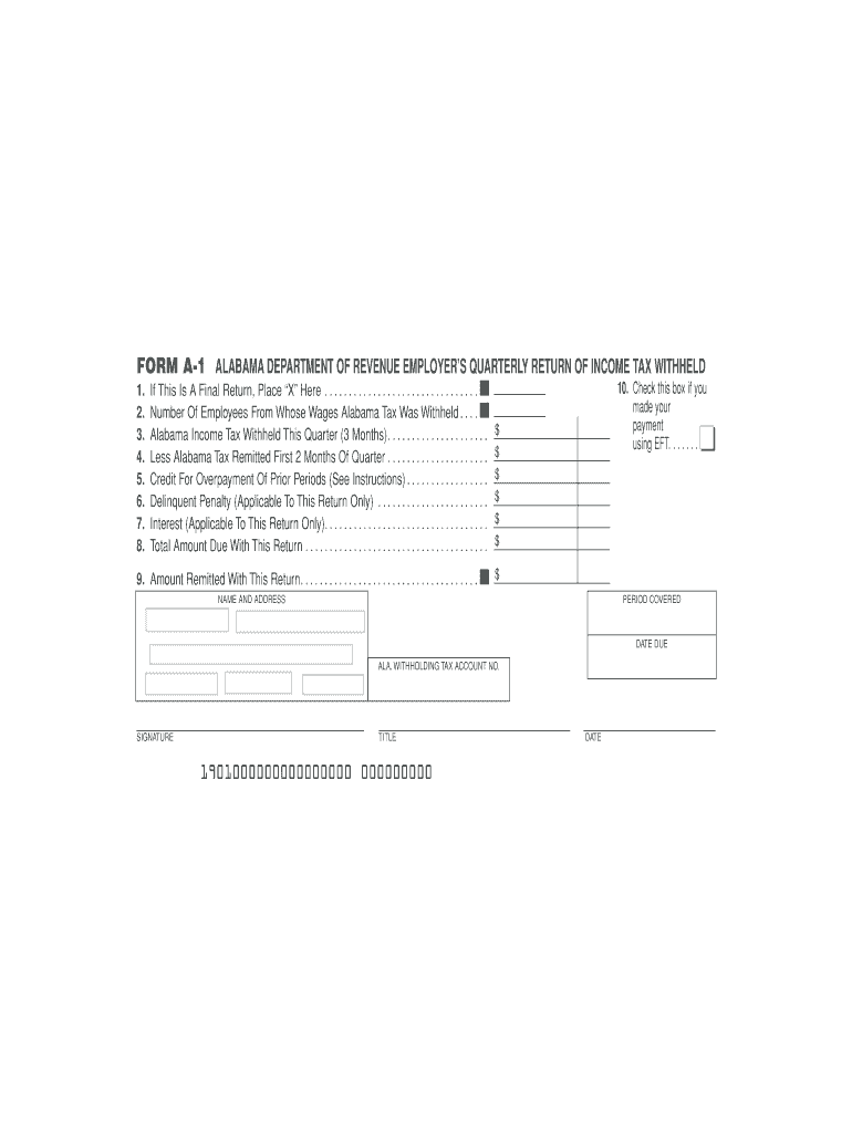 1998 Form AL A 1 Fill Online Printable Fillable Blank PDFfiller