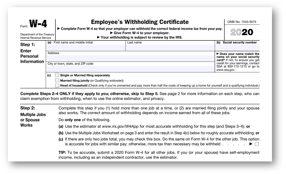 2020 W 4 Withholding Form What You Need To Know Trailblazer HR Solutions