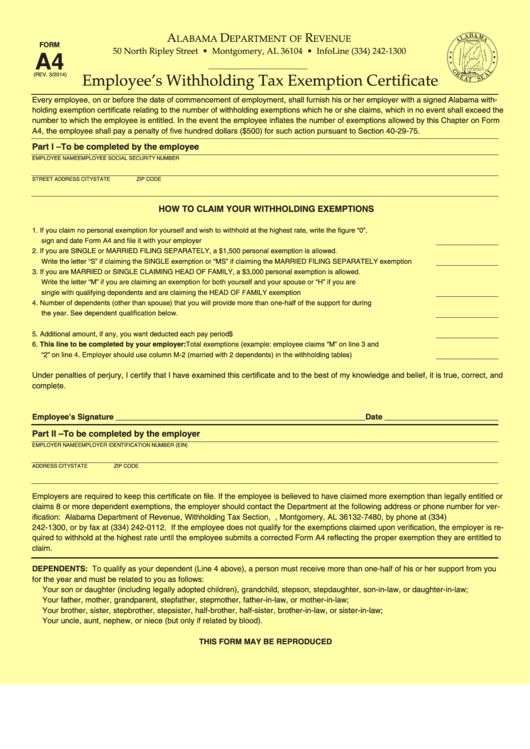 Alabama Employee Withholding Form 2023 Employeeform