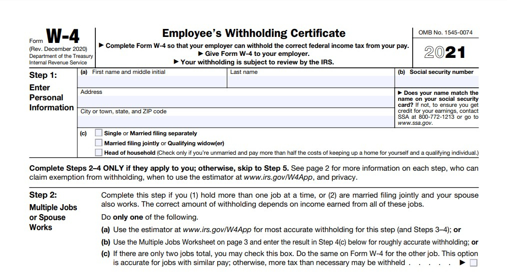 California State Tax Form Not Subjected To State Withholding 