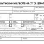 EMPLOYEE S WITHHOLDING CERTIFICATE FOR City Of Detroit