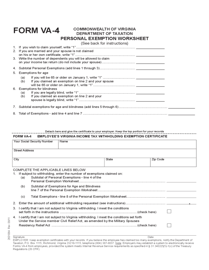 Employee Virginia Withholding Form 2022 Employeeform