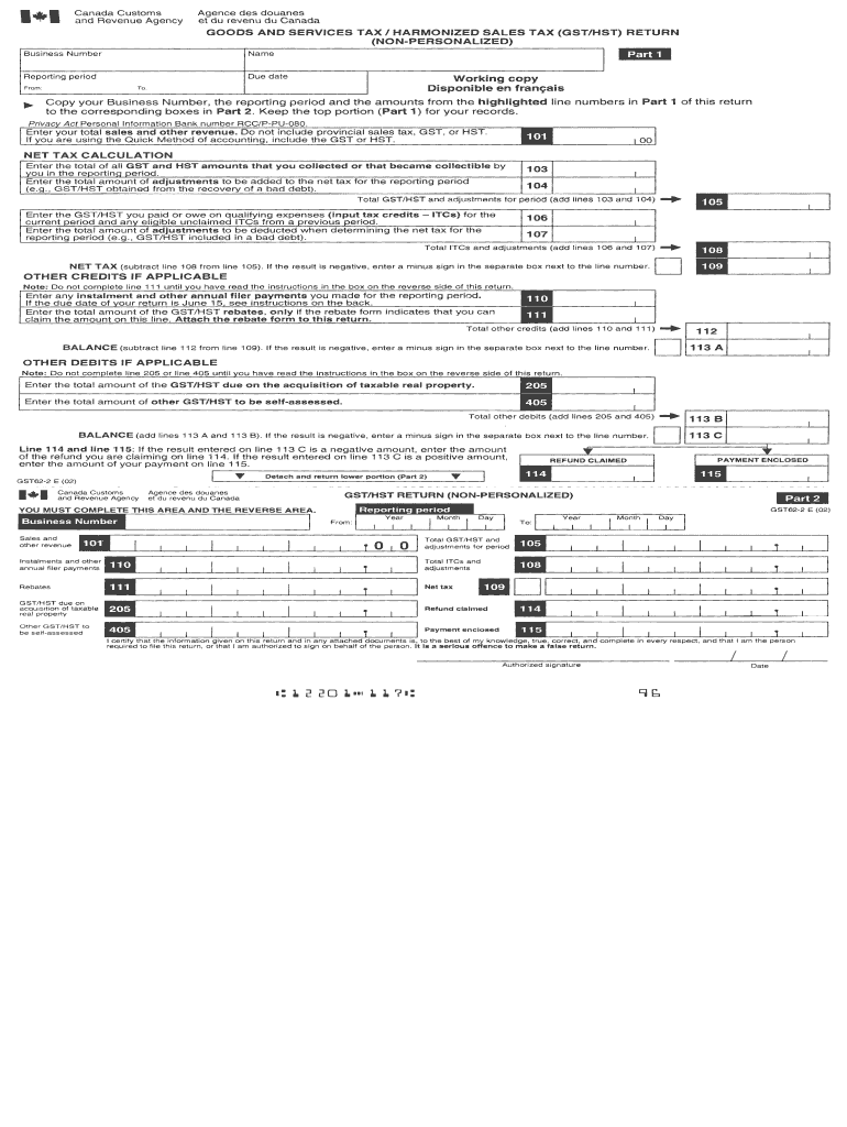 Federal Gst Hst Return Form Fill Out Sign Online DocHub