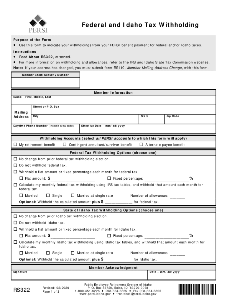 Federal Idaho Tax Withholding Form Fill Out And Sign Printable PDF