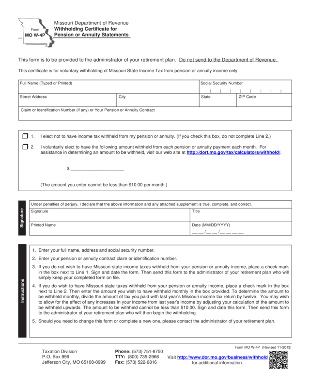 Federal Tax Withholding Election Form W 4p WithholdingForm