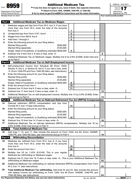 Fillable Form 8959 Fillable Forms Form Online Form