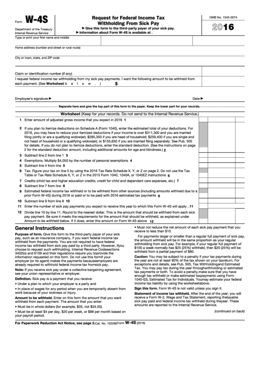 Fillable Form W 4s Request For Federal Income Tax Withholding From 