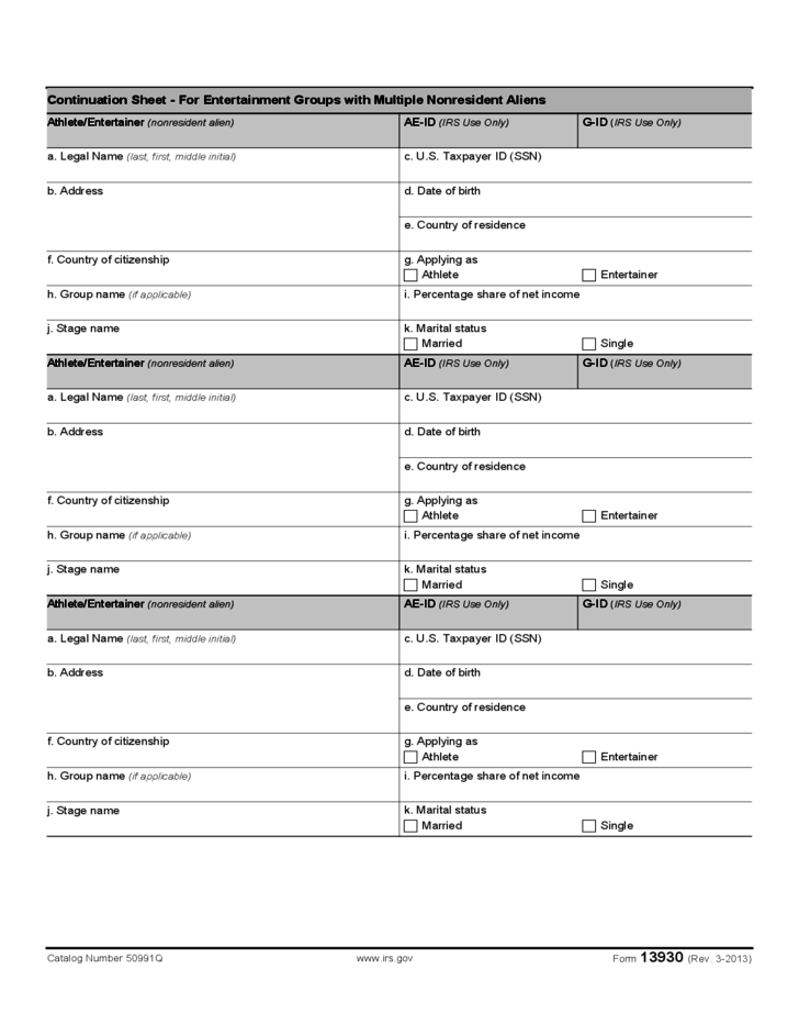 Form 13930 Instructions On How To Apply For A Central Withholding 